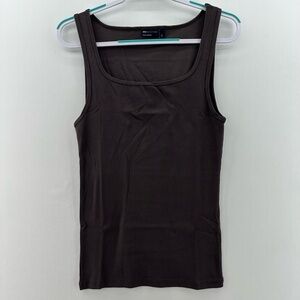 ASOS‎ DESIGN Men’s Muscle Fit Rib Vest Tank Top Brown Size XS Slim Stretch NWOT